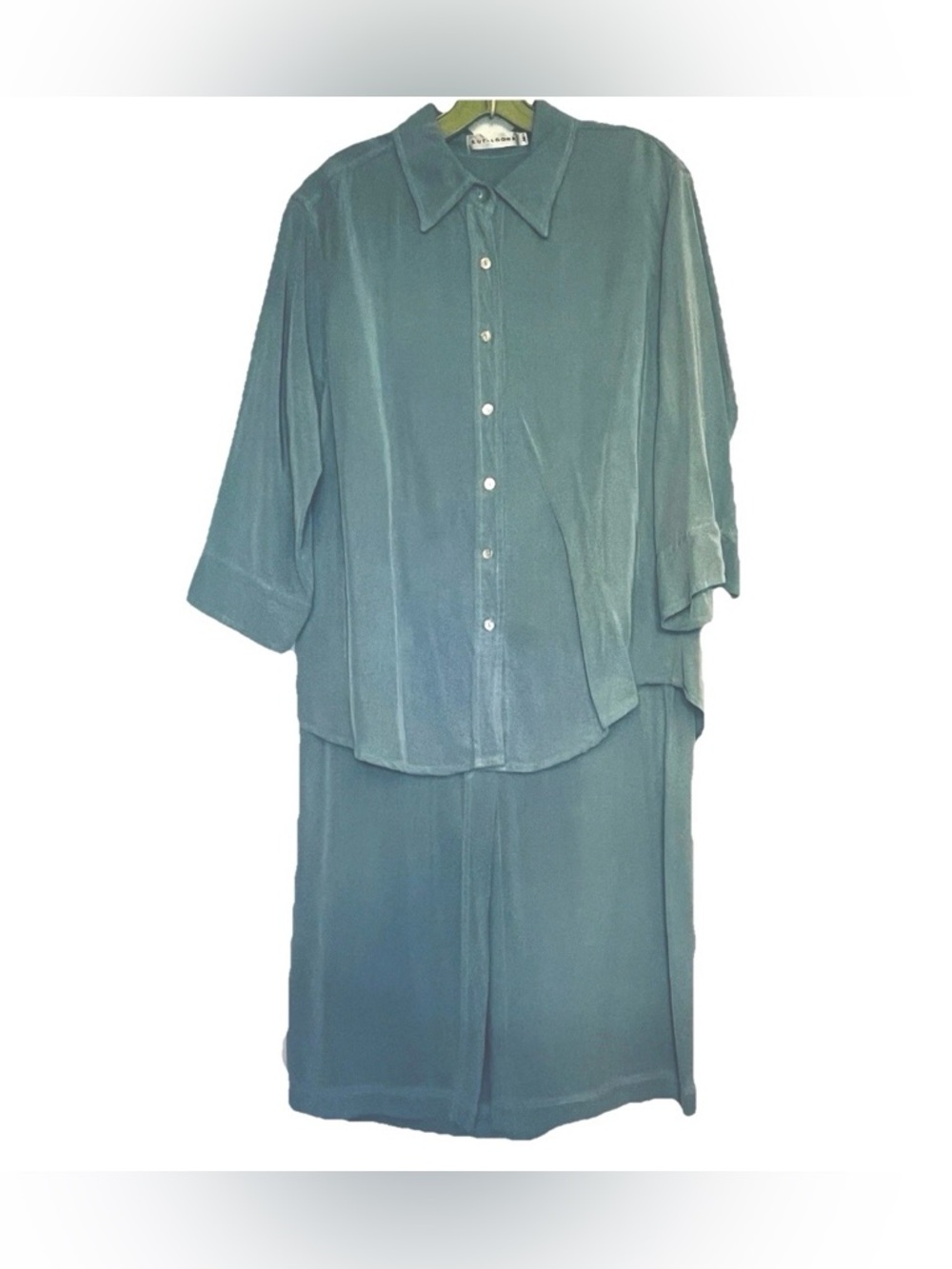 Cut Loose SZ Med Tencel Button Up Shirt Maxi Pencil Skirt Western Coastal Chic